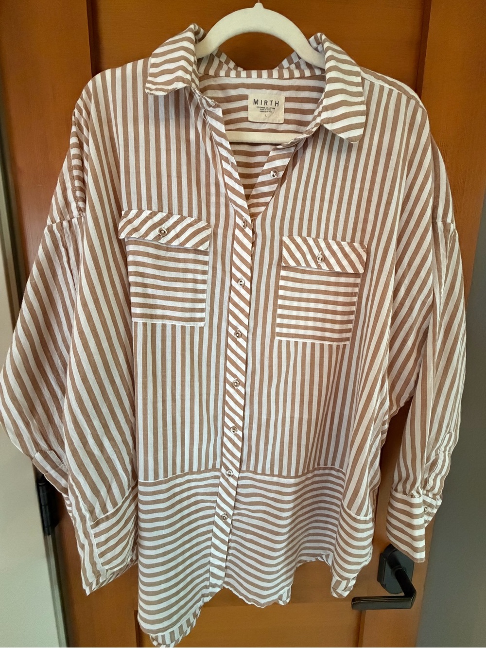 Mirth Kyoto Handmade Collection 100% Cotton Button Down Size L